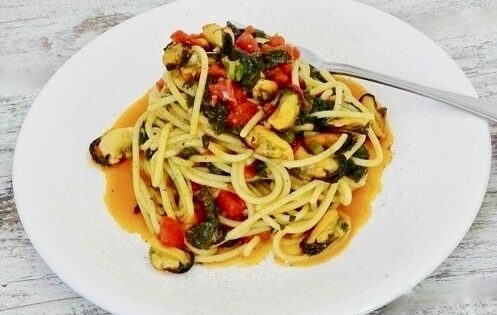 Pasta con Tenerumi e Cozze